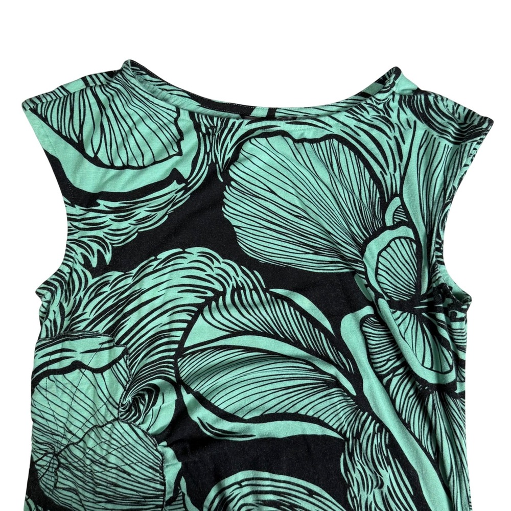 Soma Intimates Womens Medium Sleeveless Lounge Dress Mint Green Black Floral